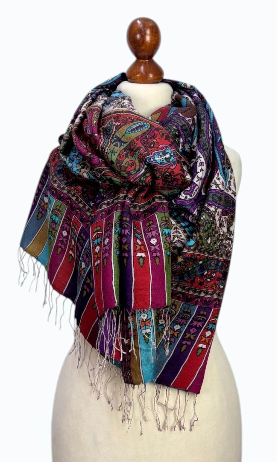 Großer Paisley-Seidenschal für Damen – Mohini