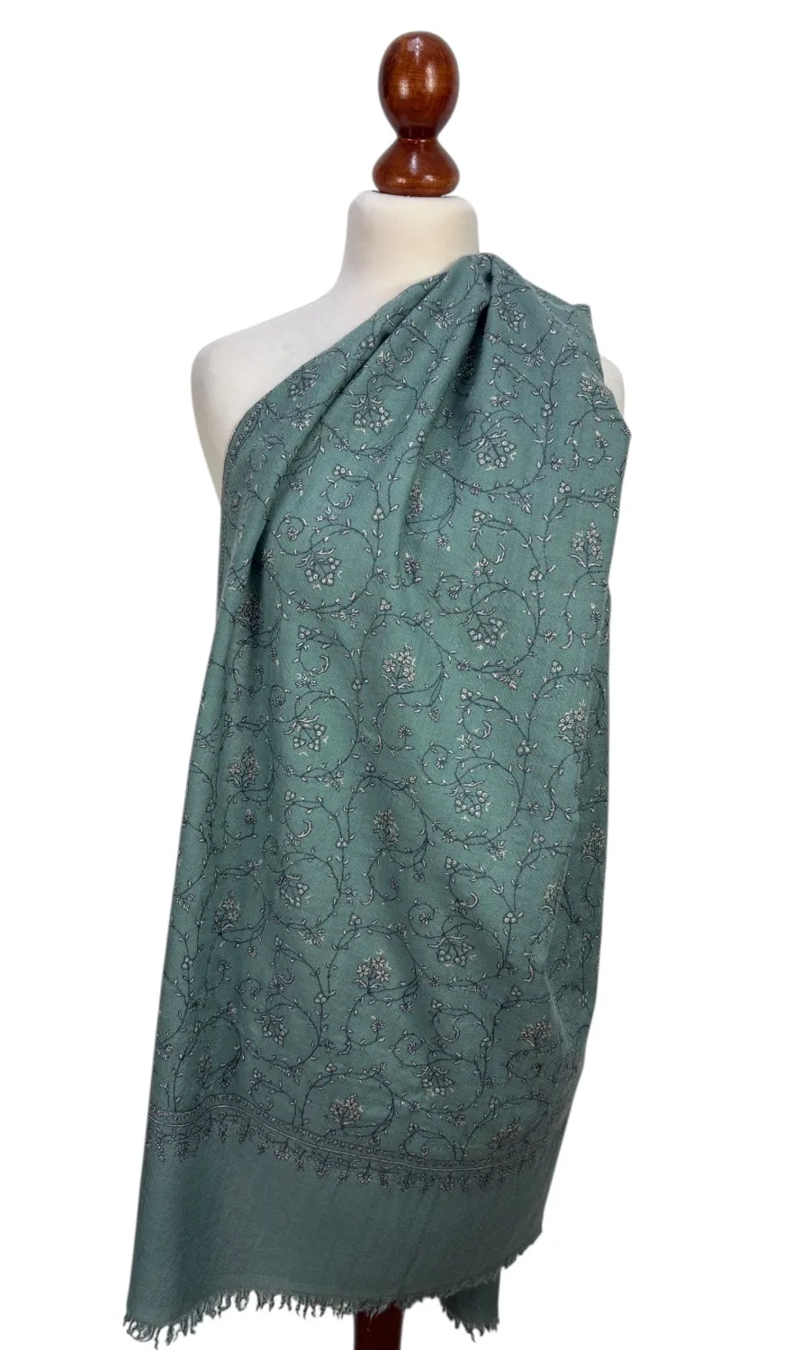 Handbestickter großer Schal aus Pashminawolle - Mohini