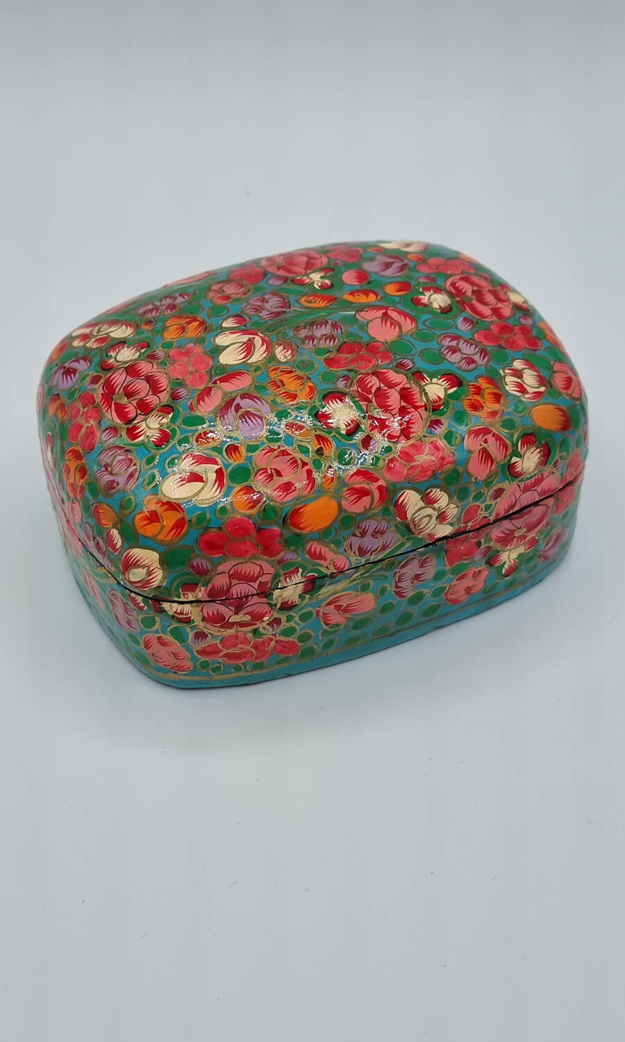 handbemalte Dose aus Papermaché klein 