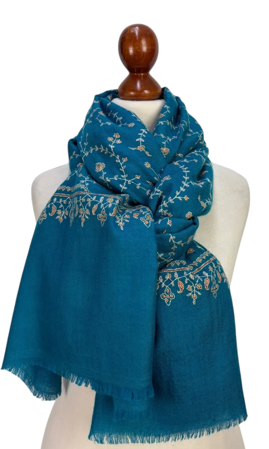Handbestickter großer Schal aus Pashminawolle - Mohini
