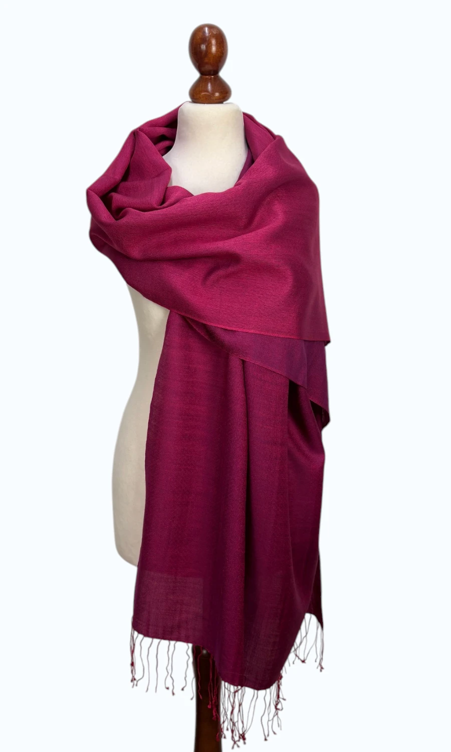 Pink Kaschmir-Seide-Schal groß für Damen – Mohini