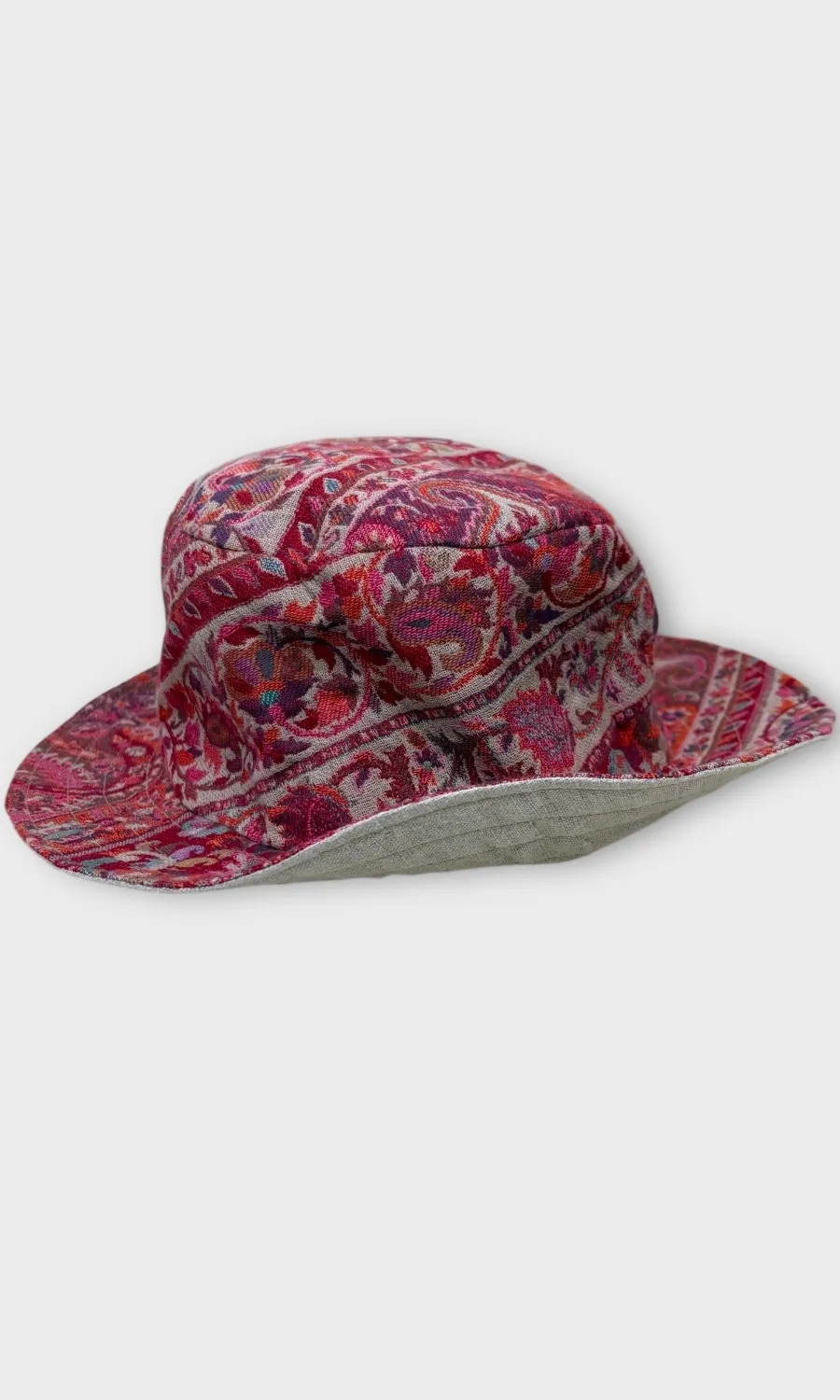 Mohini - handgefertigter Wendehut  aus Kaschmirwolle & Leinen