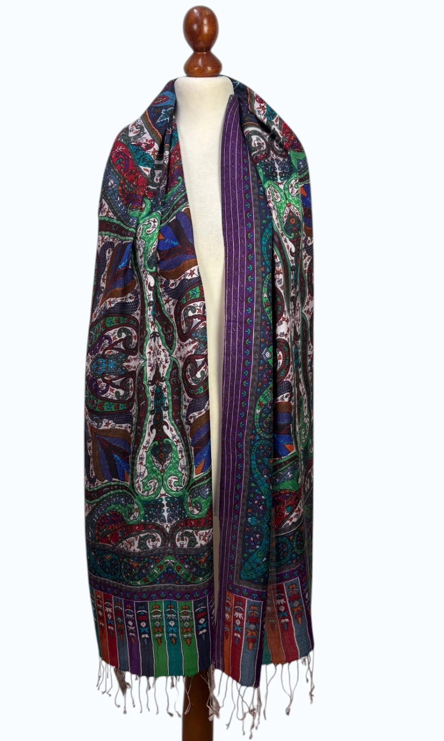 Großer Paisley-Seidenschal für Damen – Mohini
