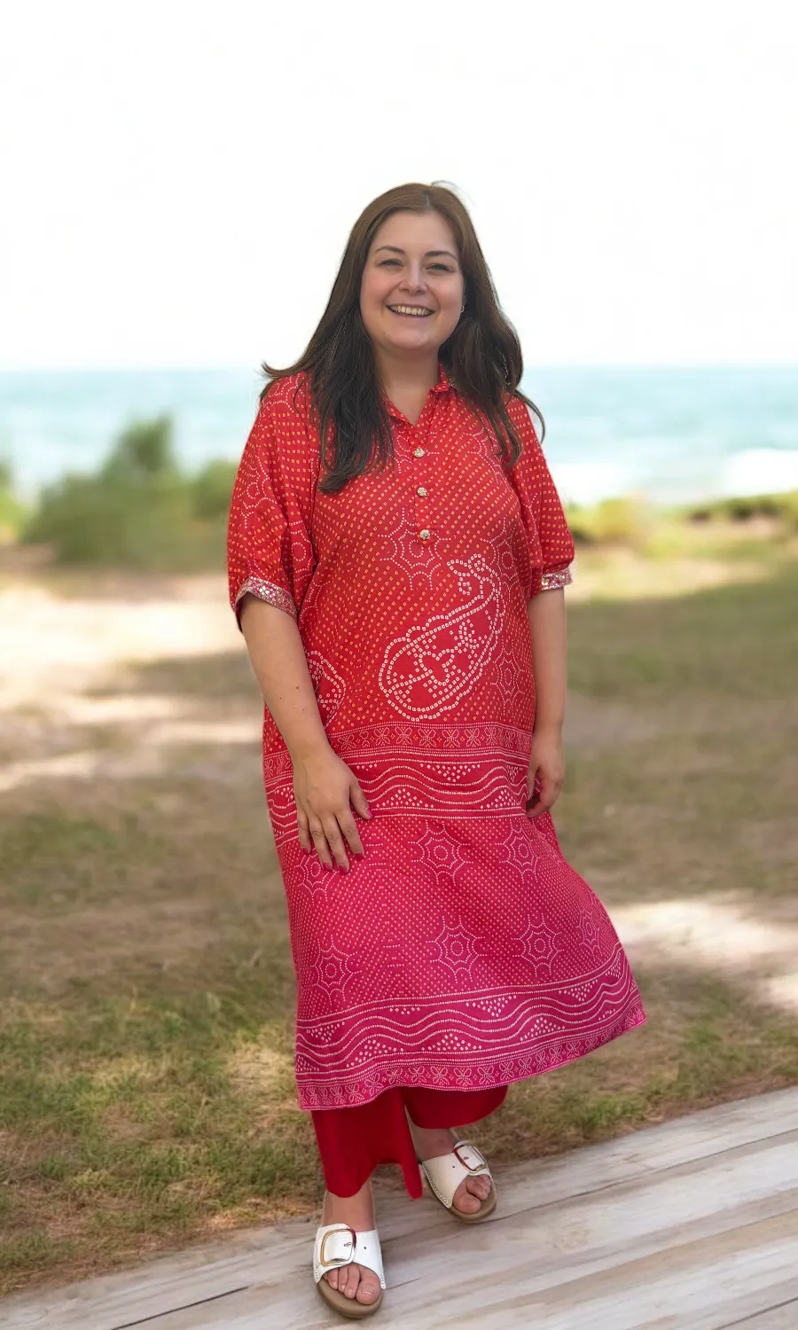 Mohini - besticktes Ombré Set aus Musselin