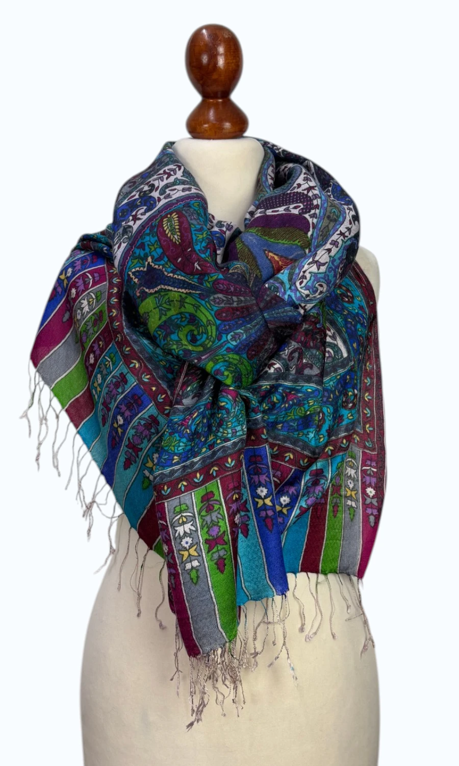 Großer Paisley-Seidenschal für Damen – Mohini