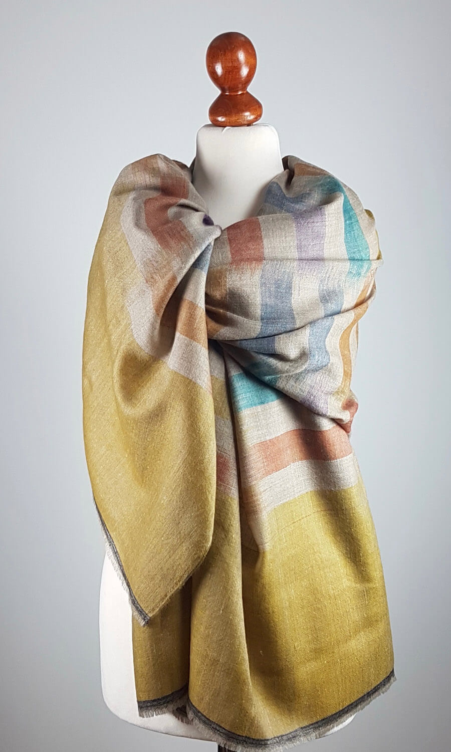 Handgewebter großer Plaid aus Pashminawolle - Mohini