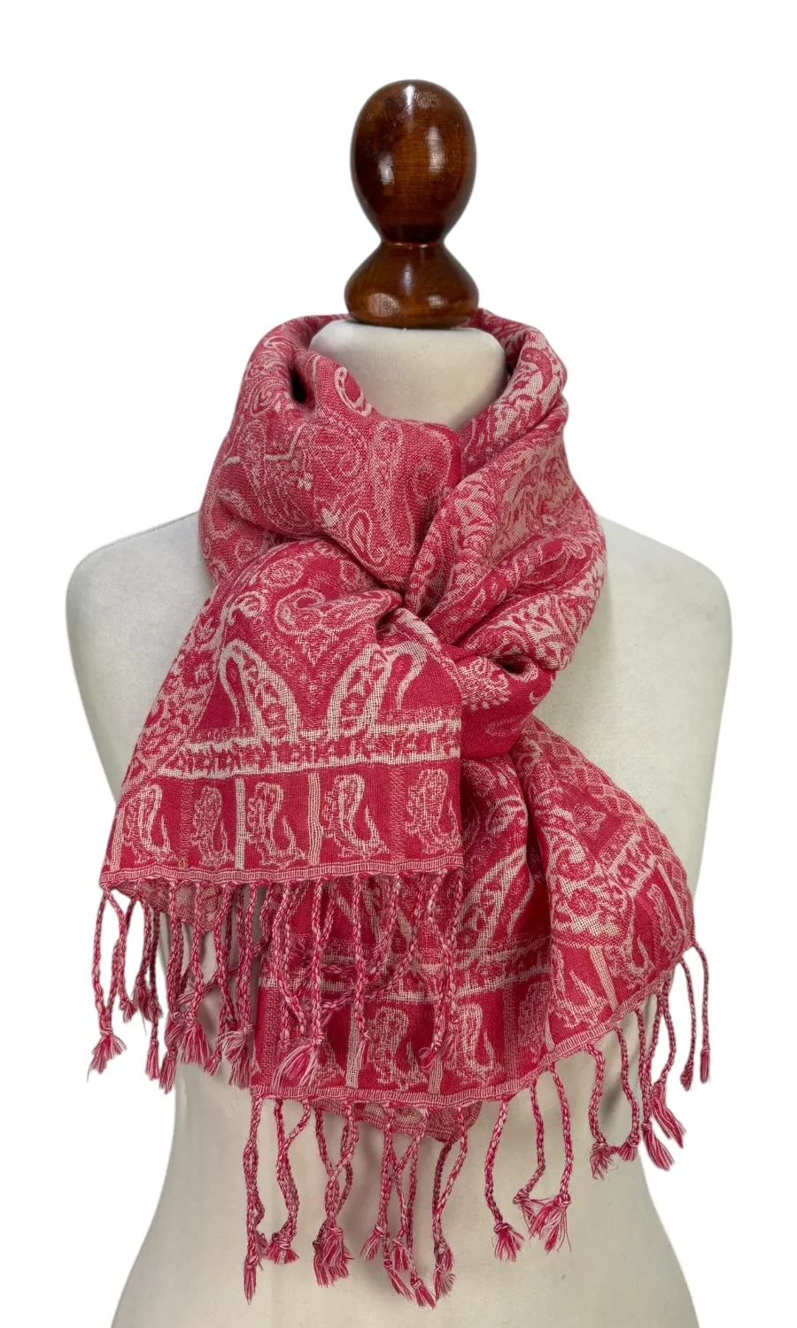 Mohini - schmaler Jamawar Schal aus Merinowolle 