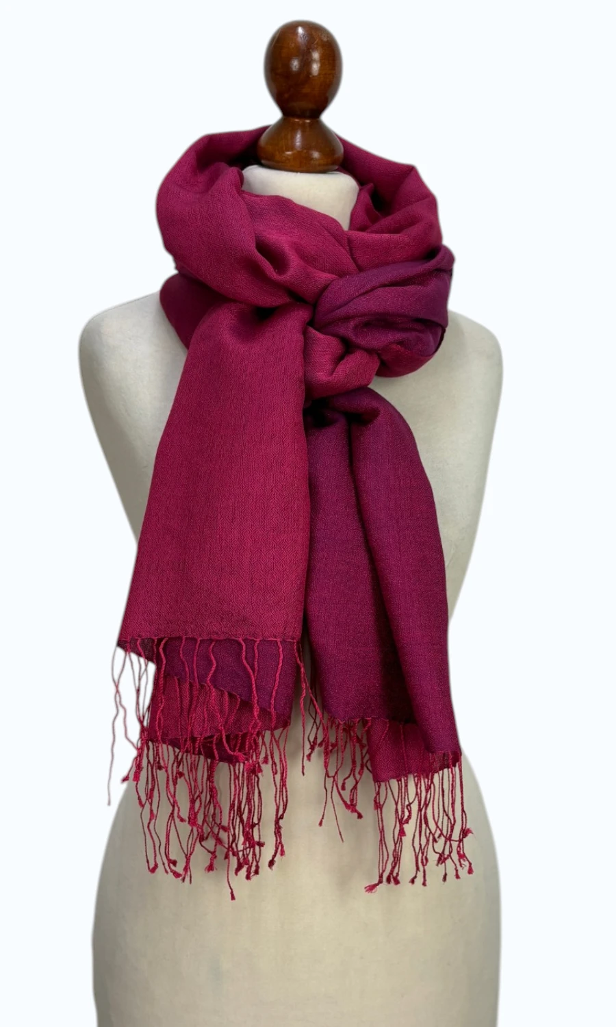 Pink Kaschmir-Seide-Schal groß für Damen – Mohini