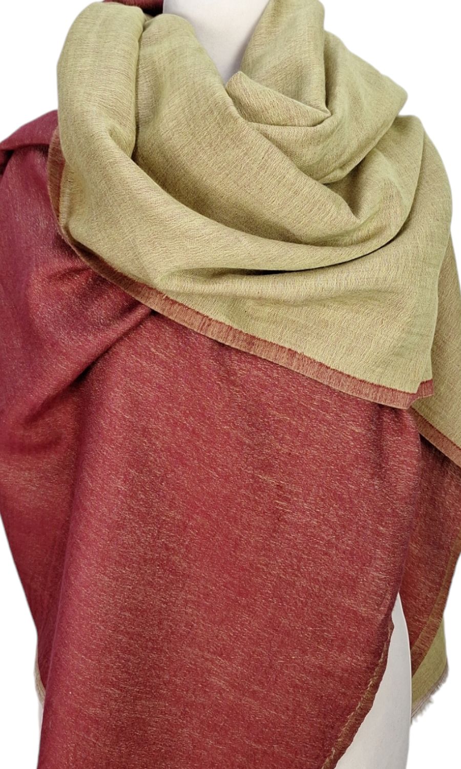 Großer zweifarbiger Wollschal - Mohini - Elegante Damen Stola