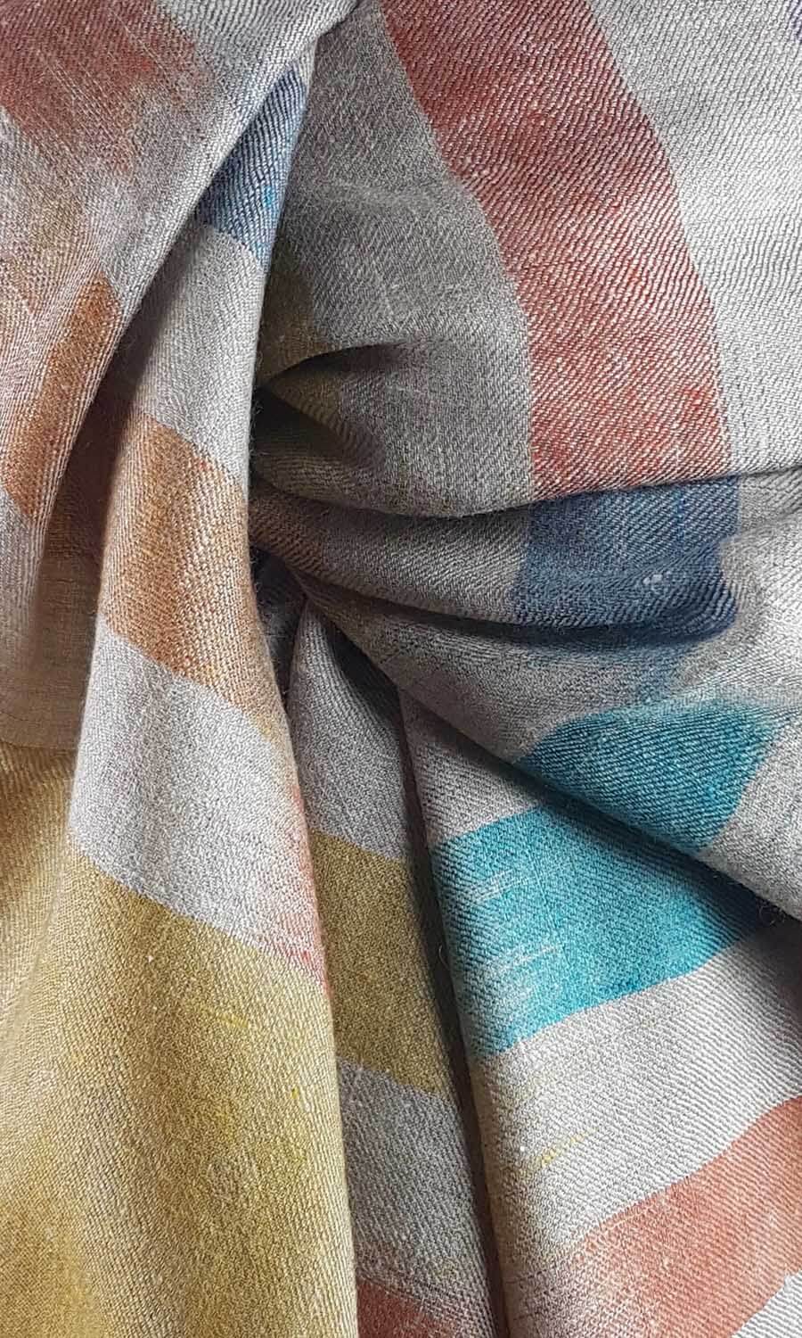 Handgewebter großer Plaid aus Pashminawolle - Mohini