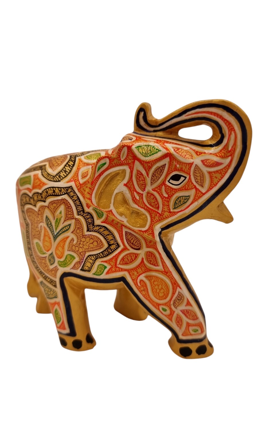 handbemalter Elefant aus Holzmaché