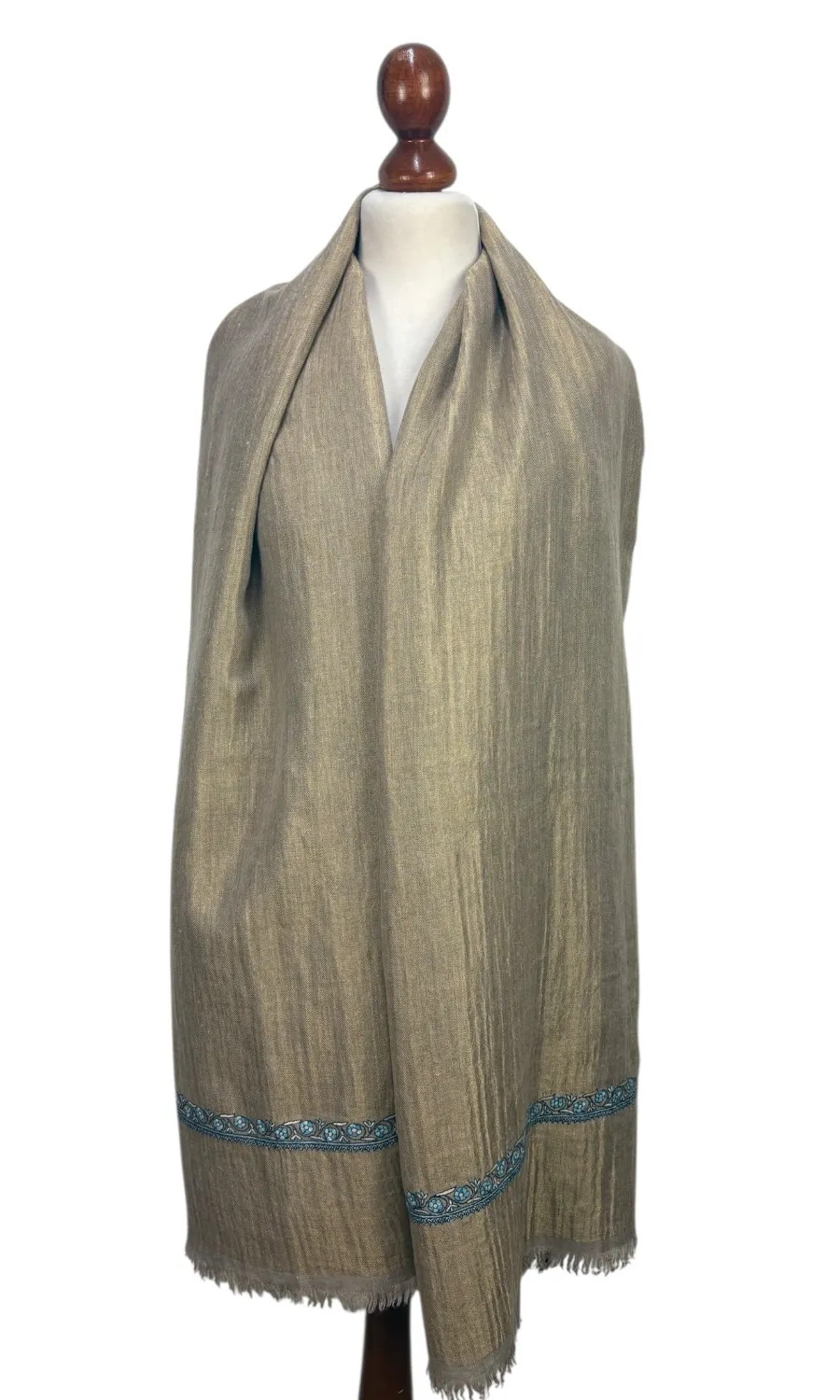 Handbestickter großer Schal aus Pashminawolle - Mohini