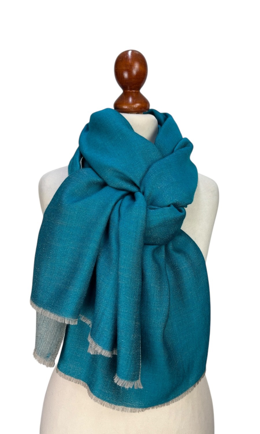 Großer zweifarbiger Wollschal - Mohini - Elegante Damen Stola