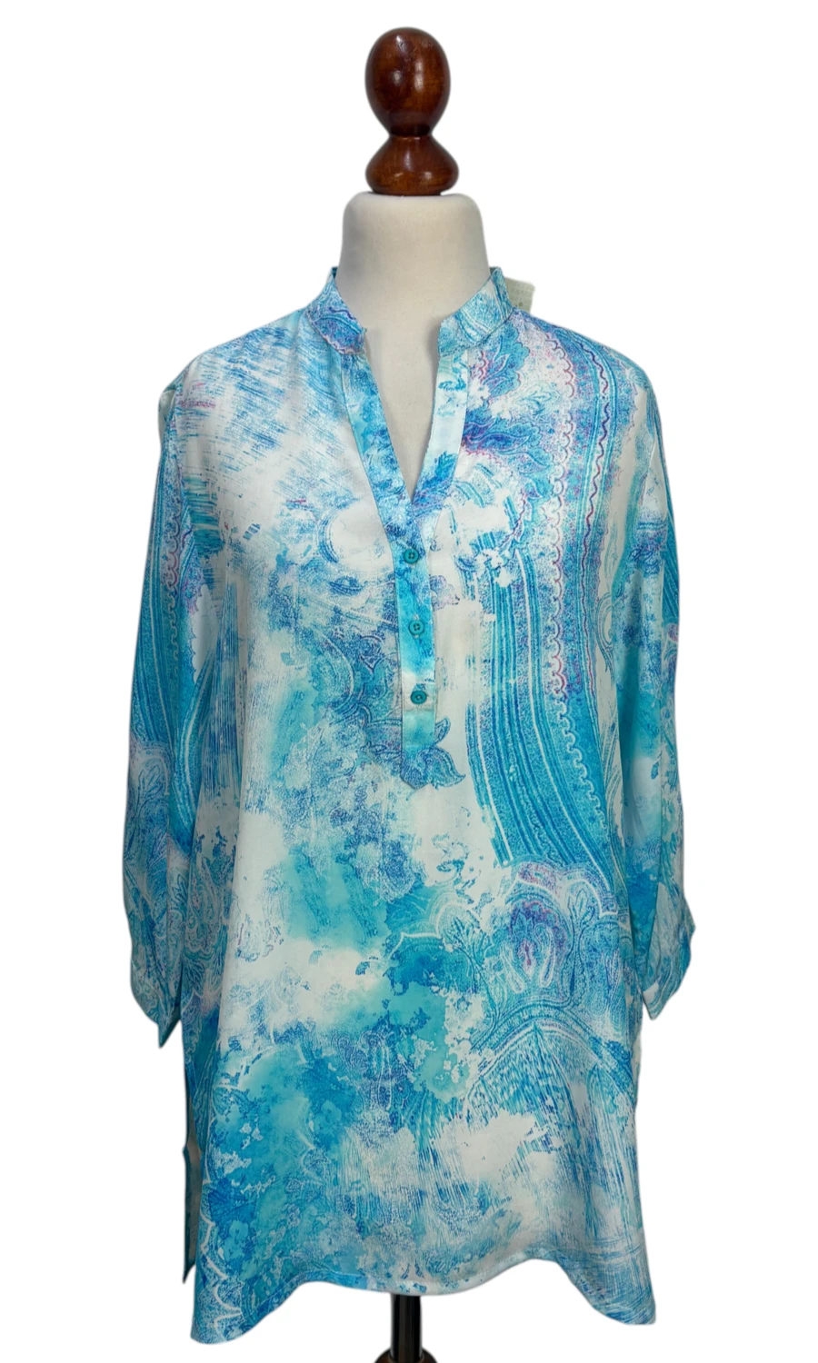 Blaue Seidenbluse für Damen – Elegante Damenbluse | Mohini
