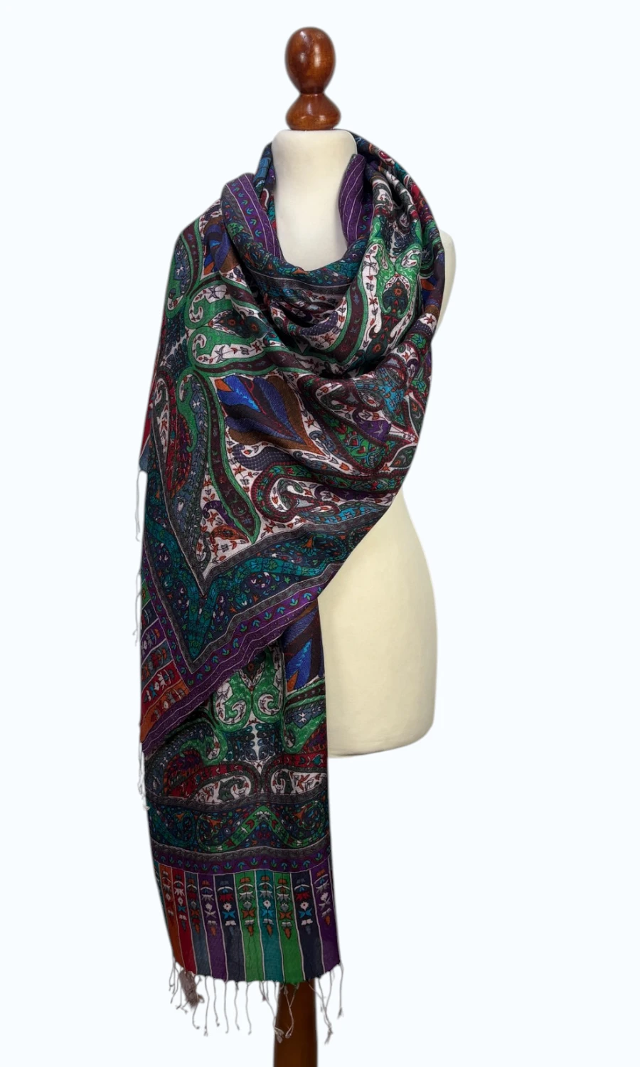 Großer Paisley-Seidenschal für Damen – Mohini