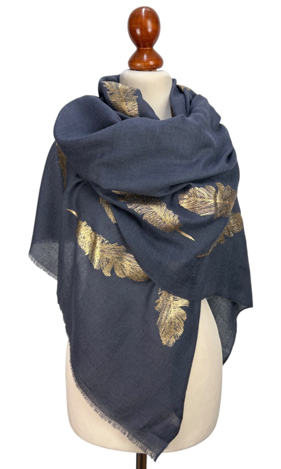 Mohini - großer Kaschmirschal mit elegantem Blättermuster