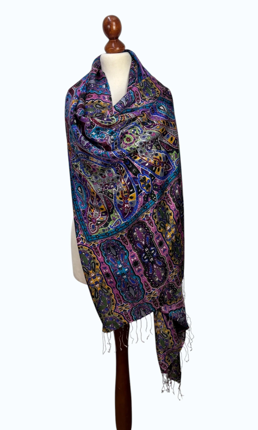 Großer Paisley-Seidenschal für Damen – Mohini
