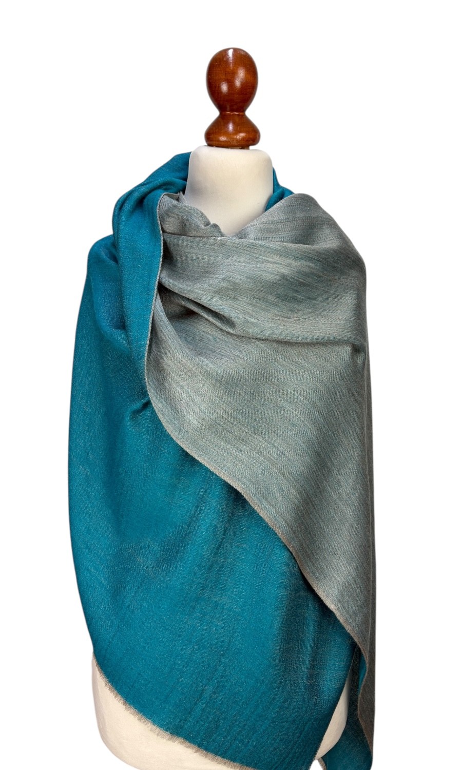 Großer zweifarbiger Wollschal - Mohini - Elegante Damen Stola