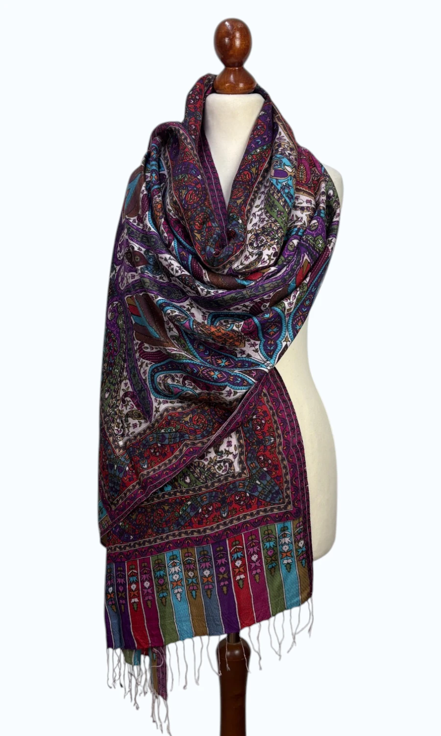 Großer Paisley-Seidenschal für Damen – Mohini