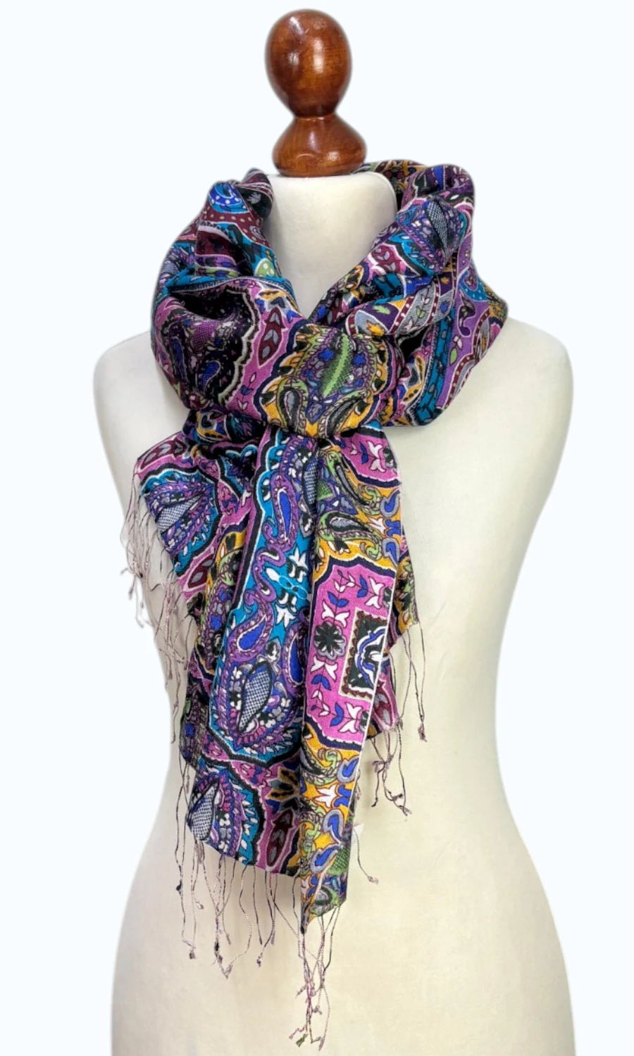 Großer Paisley-Seidenschal für Damen – Mohini