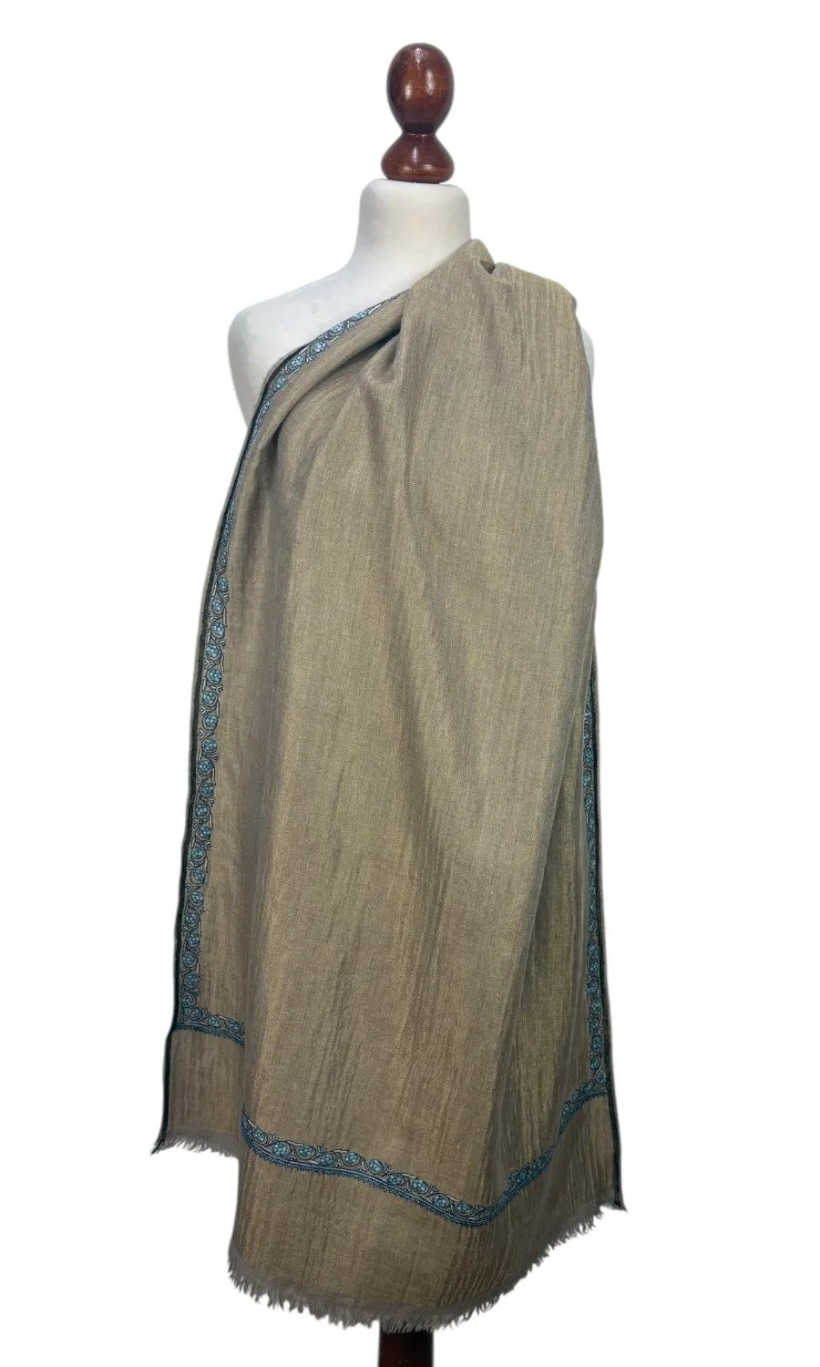 Handbestickter großer Schal aus Pashminawolle - Mohini