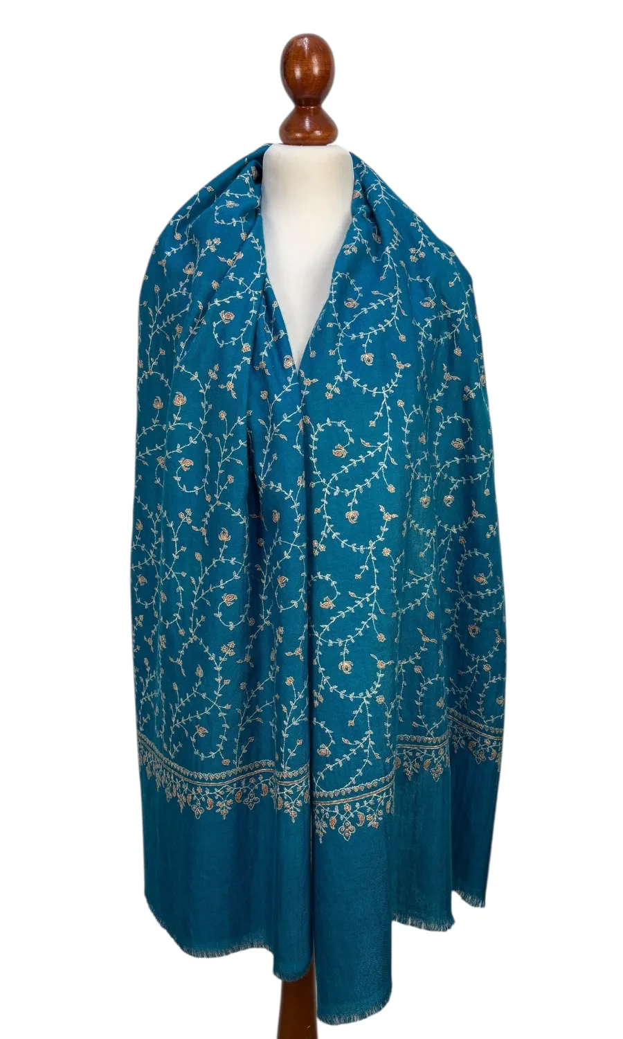 Handbestickter großer Schal aus Pashminawolle - Mohini