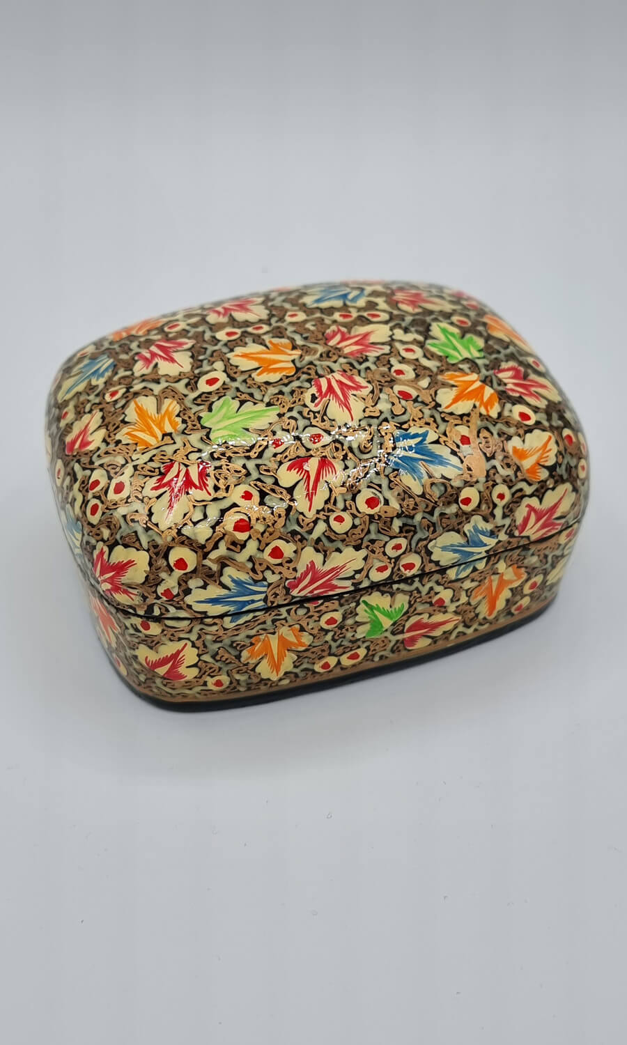 handbemalte Dose aus Papermaché klein