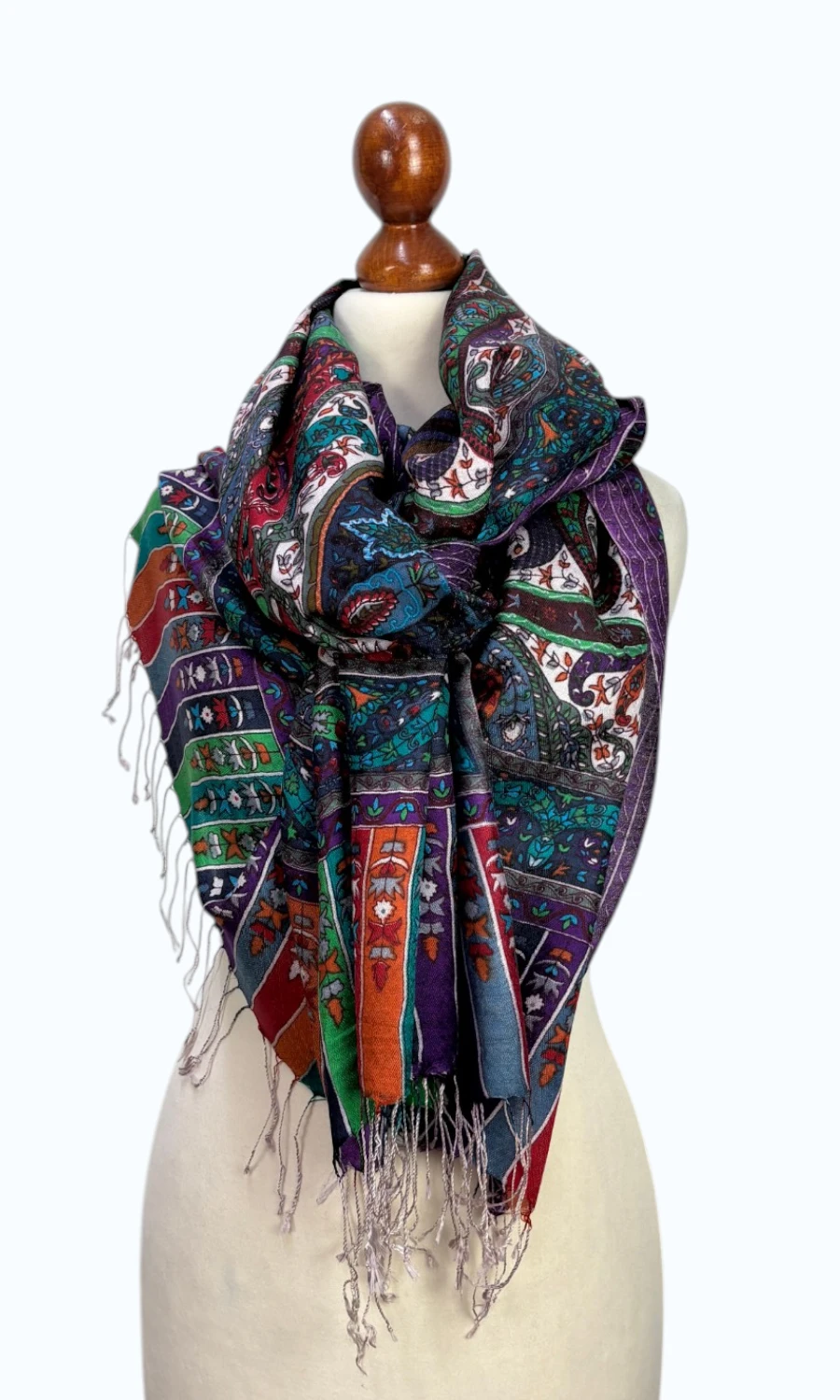 Großer Paisley-Seidenschal für Damen – Mohini