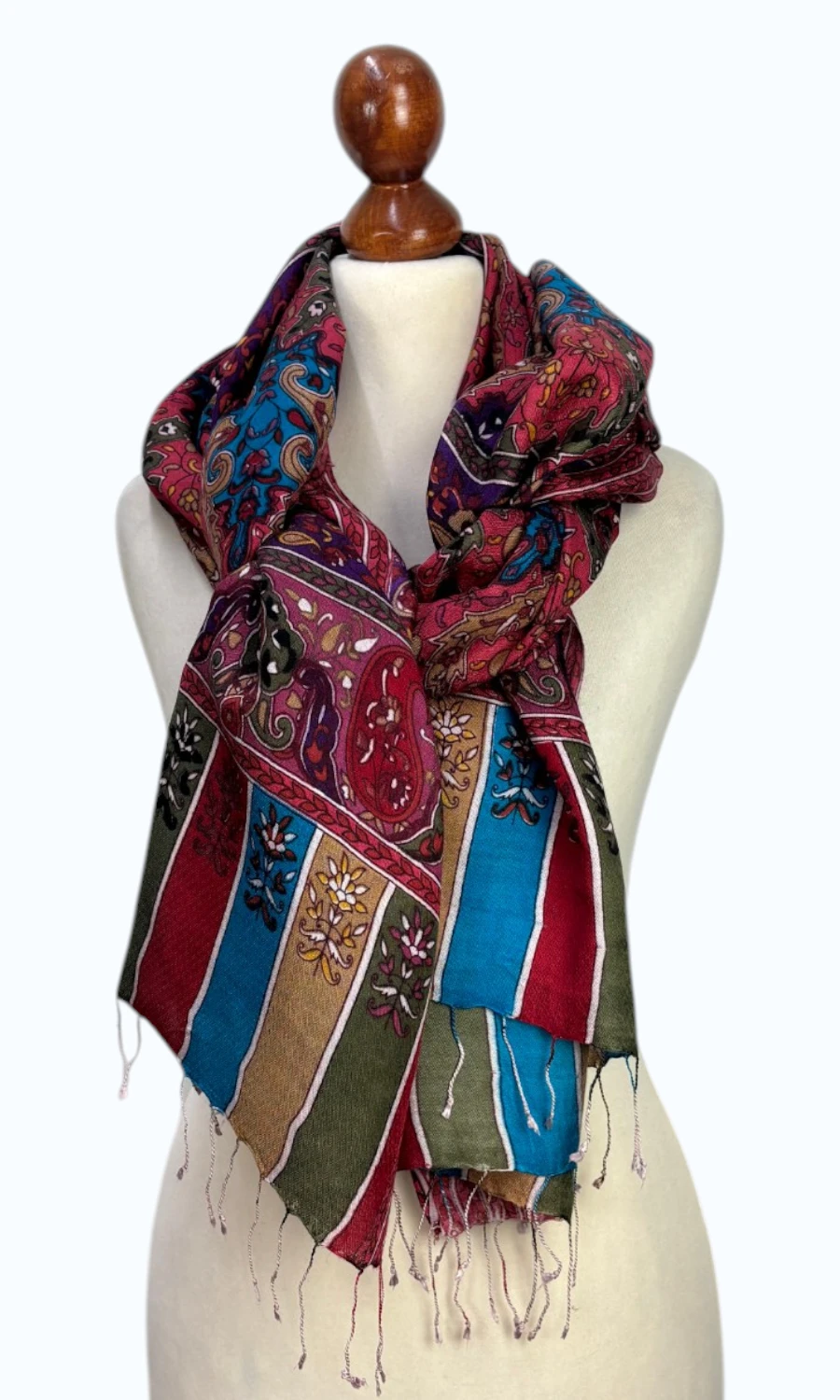 Großer Paisley-Seidenschal für Damen – Mohini