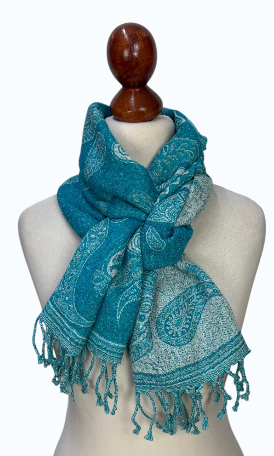 Mohini - schmaler Jamawar Schal aus Merinowolle