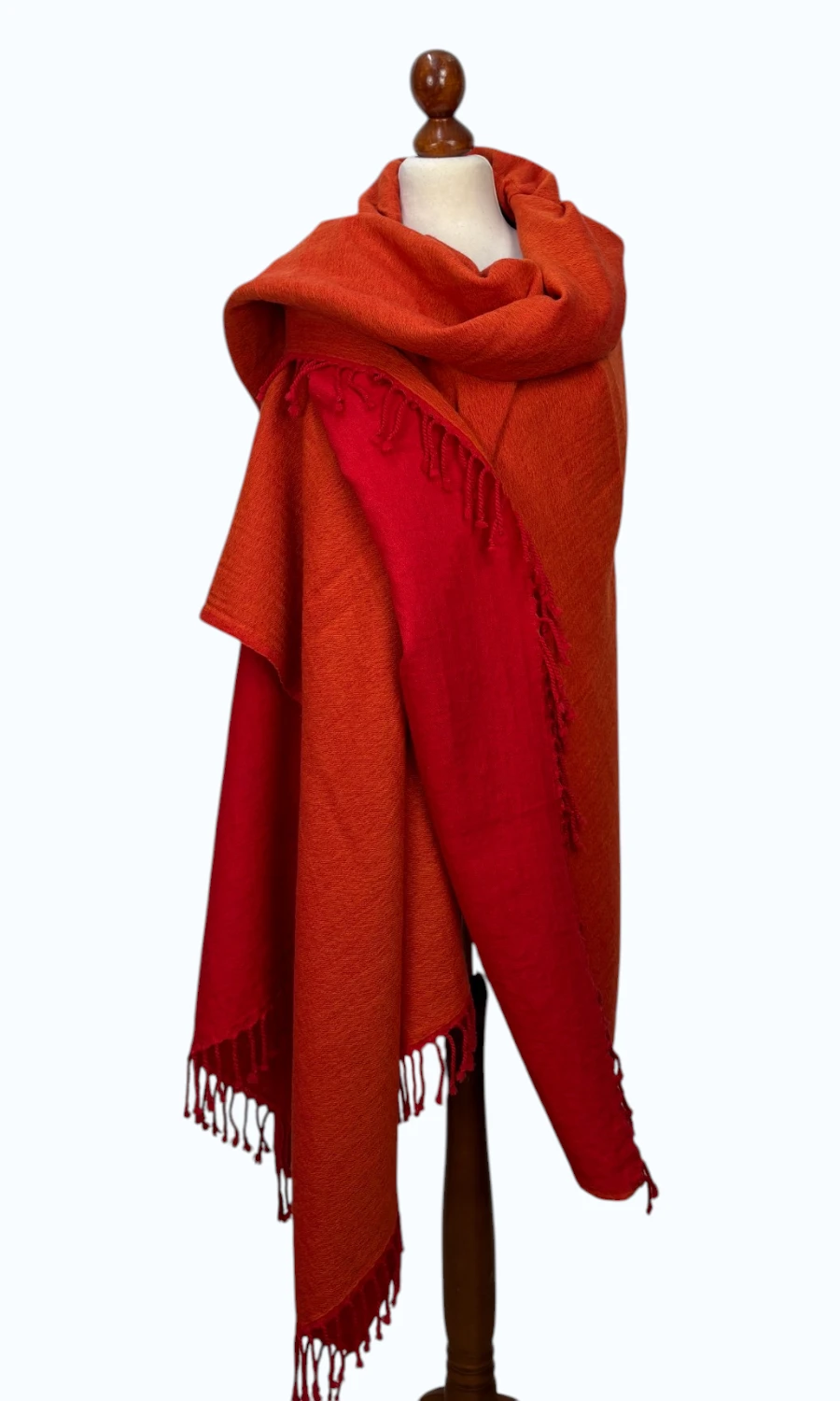 Mohini - Zweifarbiges Cape aus Merinowolle