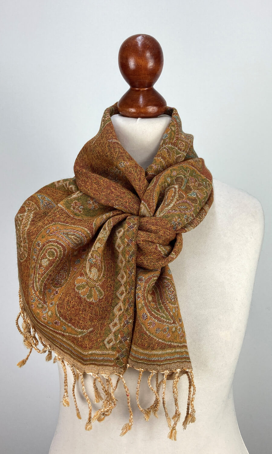 Jolita - schmaler Jamawar Schal aus Merinowolle