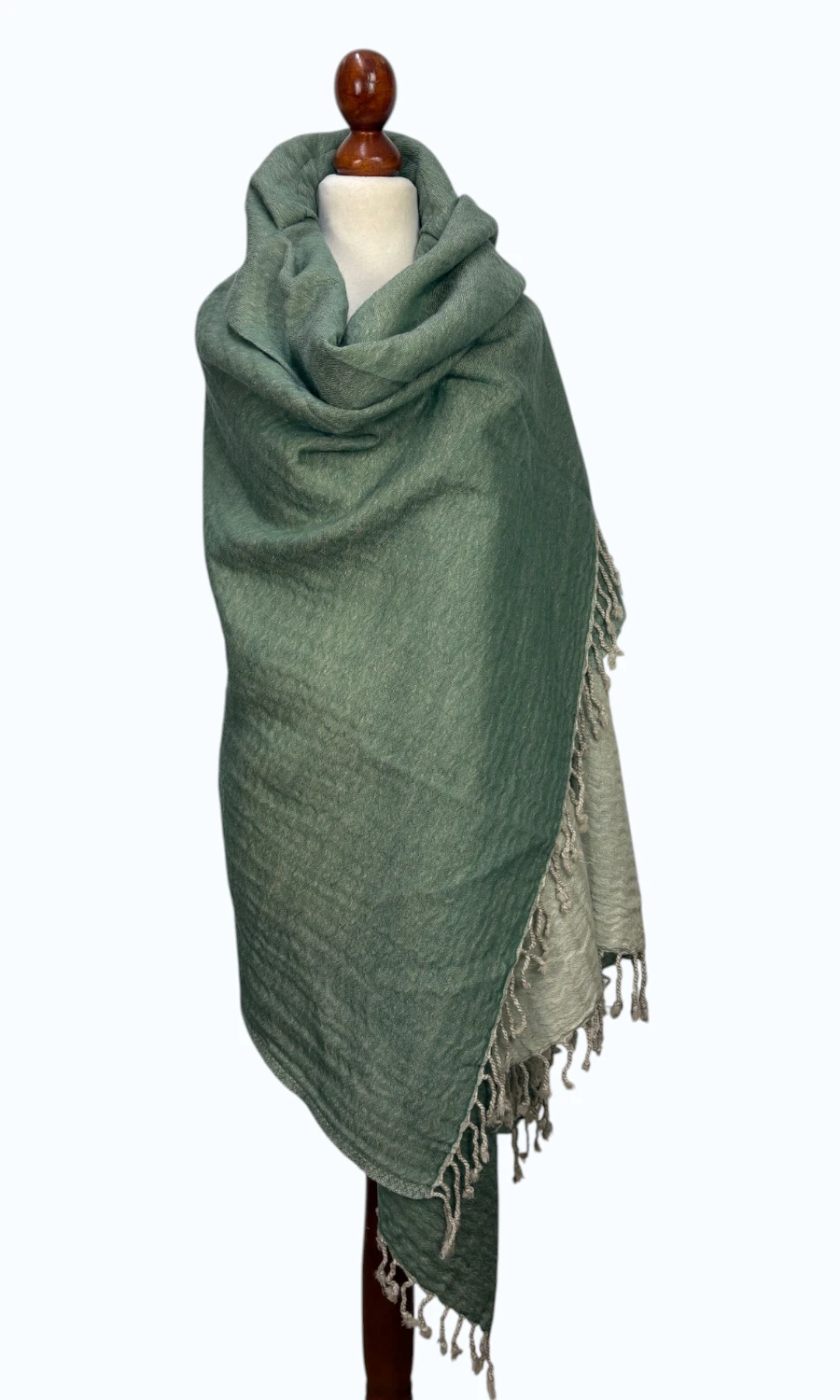 Mohini - Zweifarbiges Cape aus Merinowolle