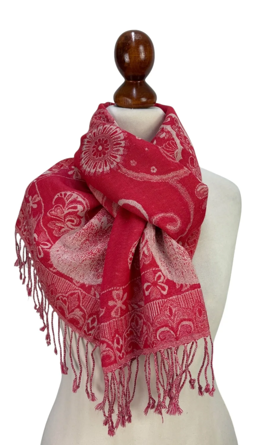 Mohini - schmaler Jamawar Schal aus Merinowolle