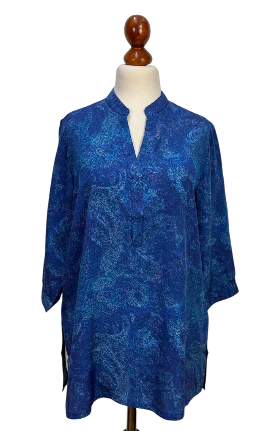 Blaue Seidenbluse für Damen – Elegante Damenbluse | Mohini