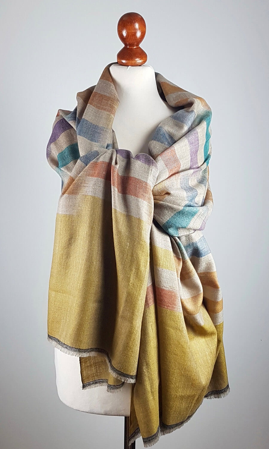 Handgewebter großer Plaid aus Pashminawolle - Mohini