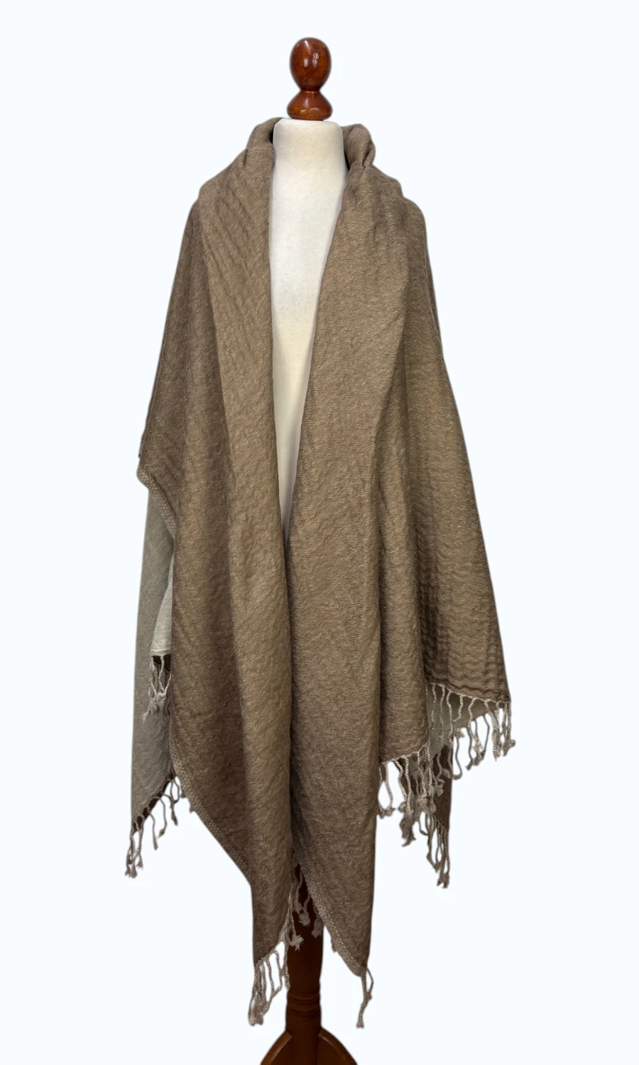 Mohini - Zweifarbiges Cape aus Merinowolle