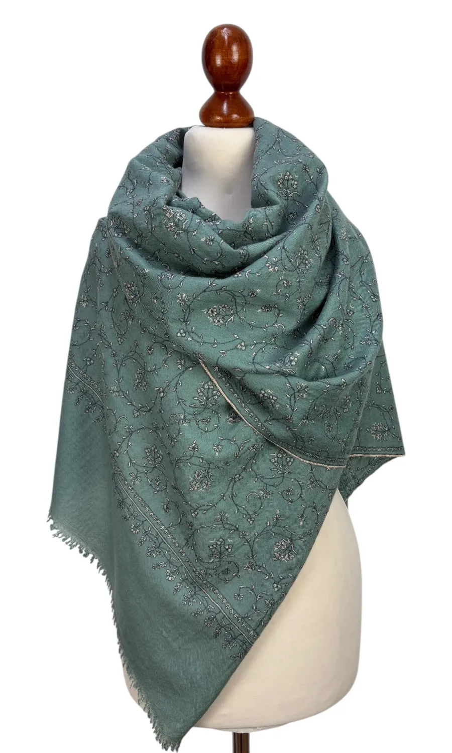 Handbestickter großer Schal aus Pashminawolle - Mohini
