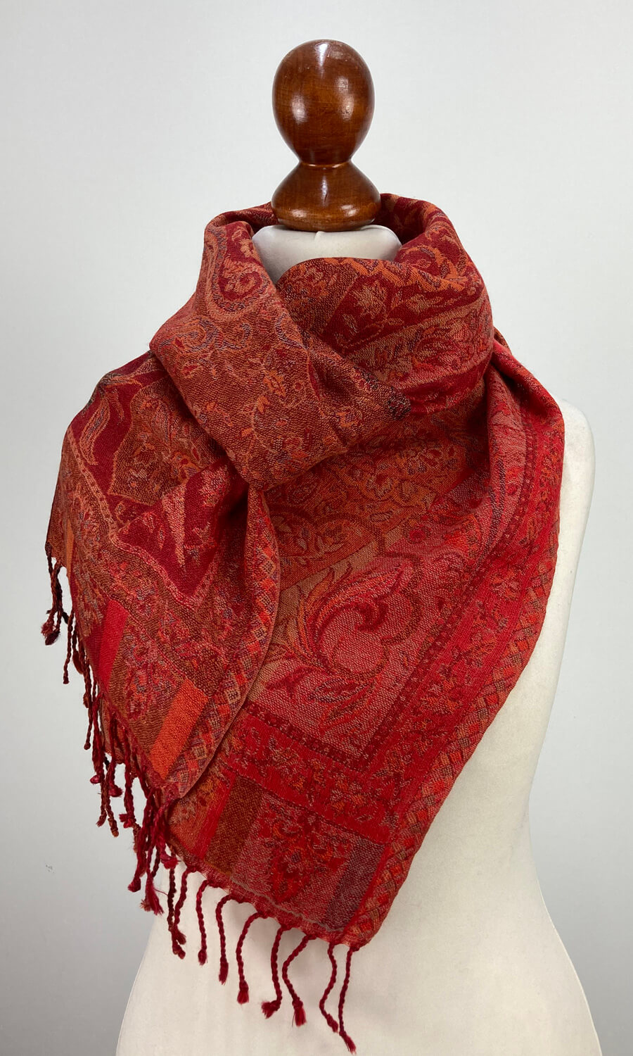 Jaleyna - schmaler Jamawar Schal aus Merinowolle