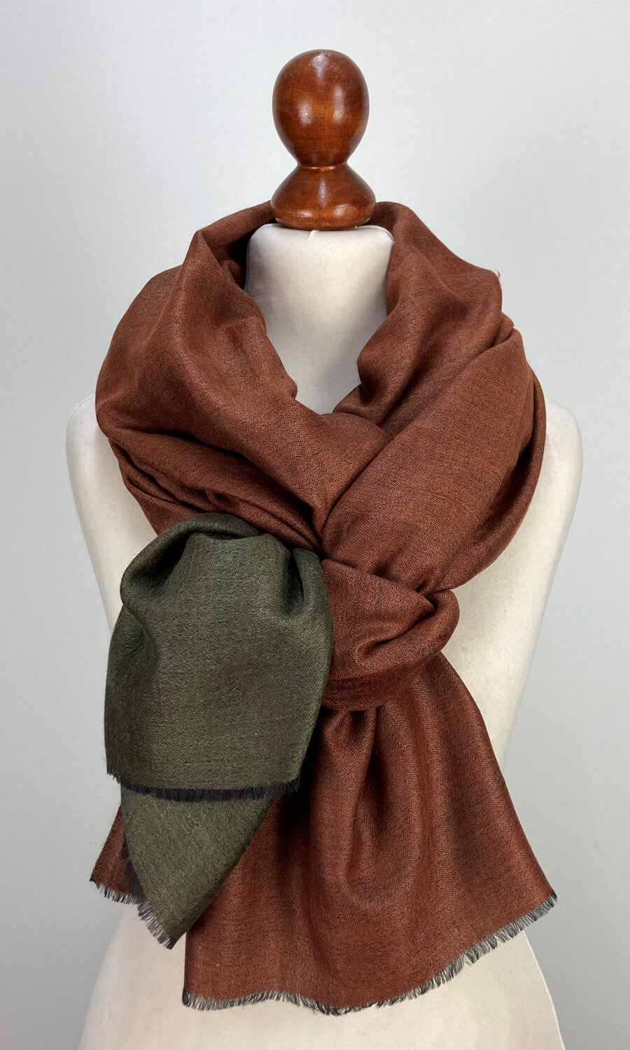 Großer zweifarbiger Kaschmirschal - Mohini - Elegante Damen Stola