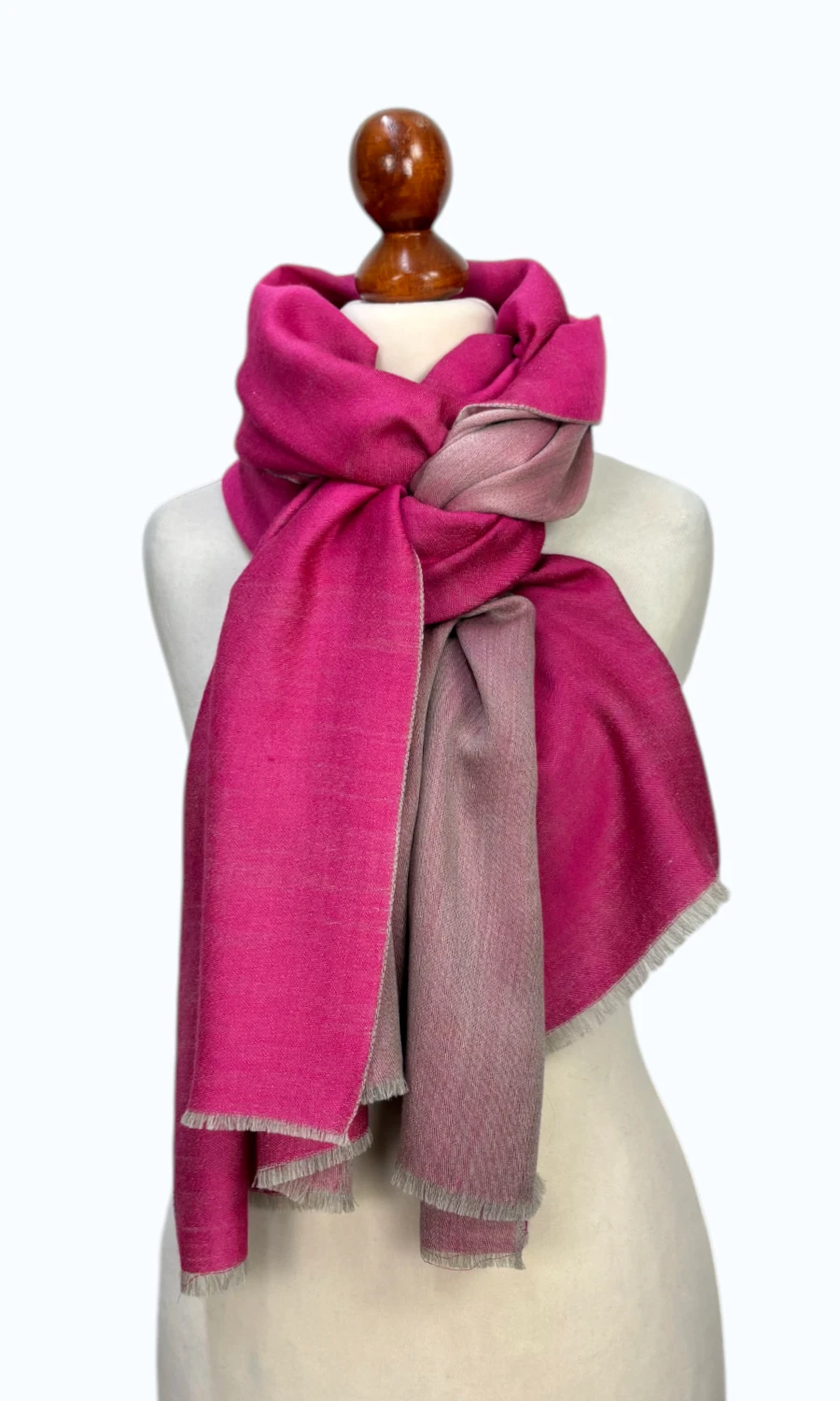 Großer zweifarbiger Wollschal - Mohini - Elegante Damen Stola