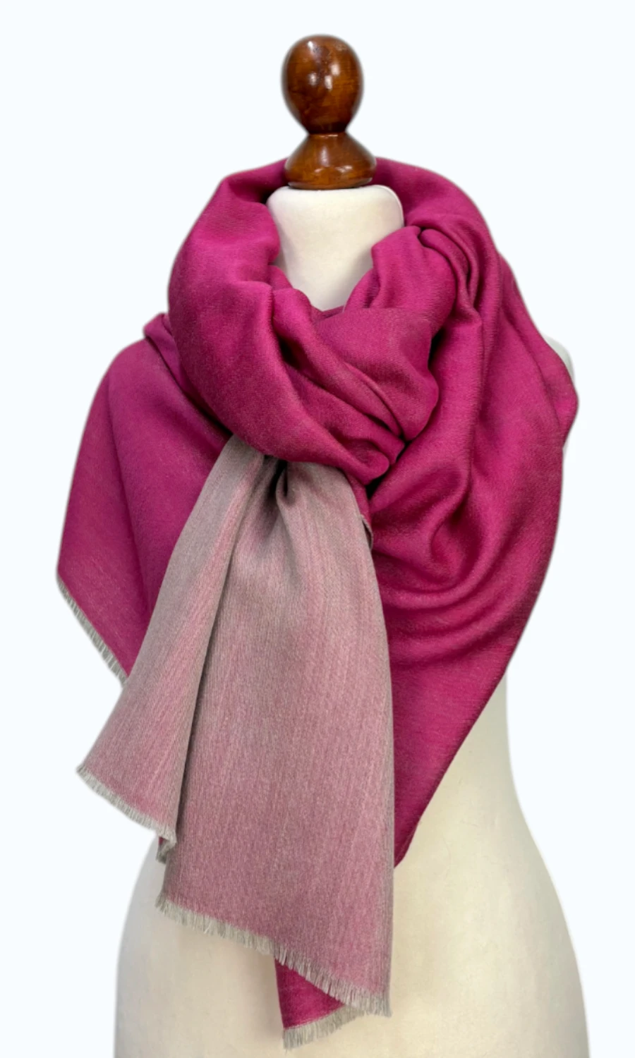 Großer zweifarbiger Wollschal - Mohini - Elegante Damen Stola