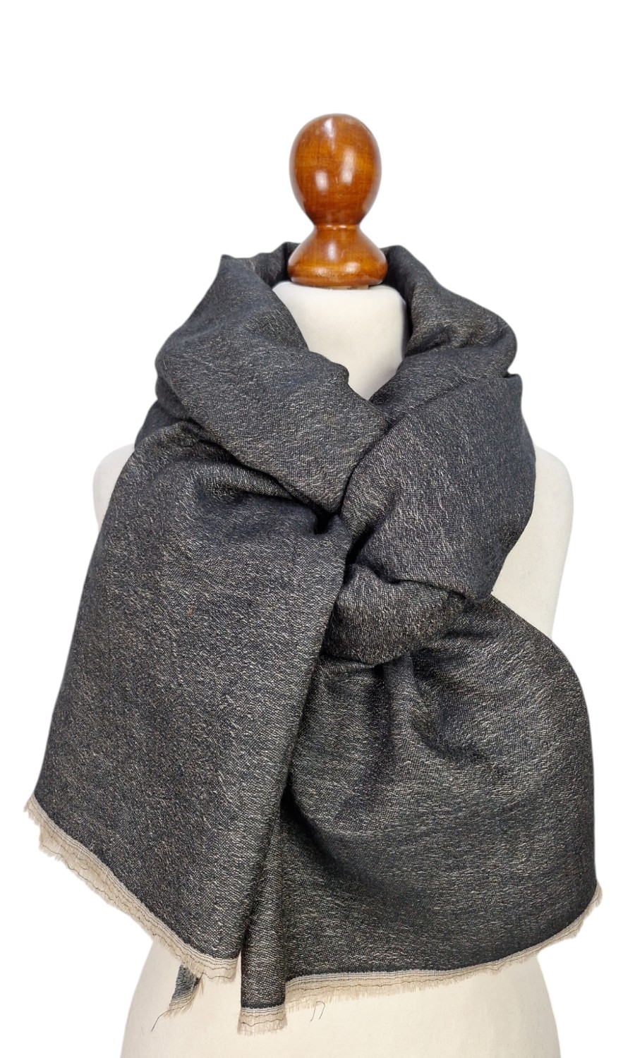 Großer zweifarbiger Wollschal - Mohini - Elegante Damen Stola