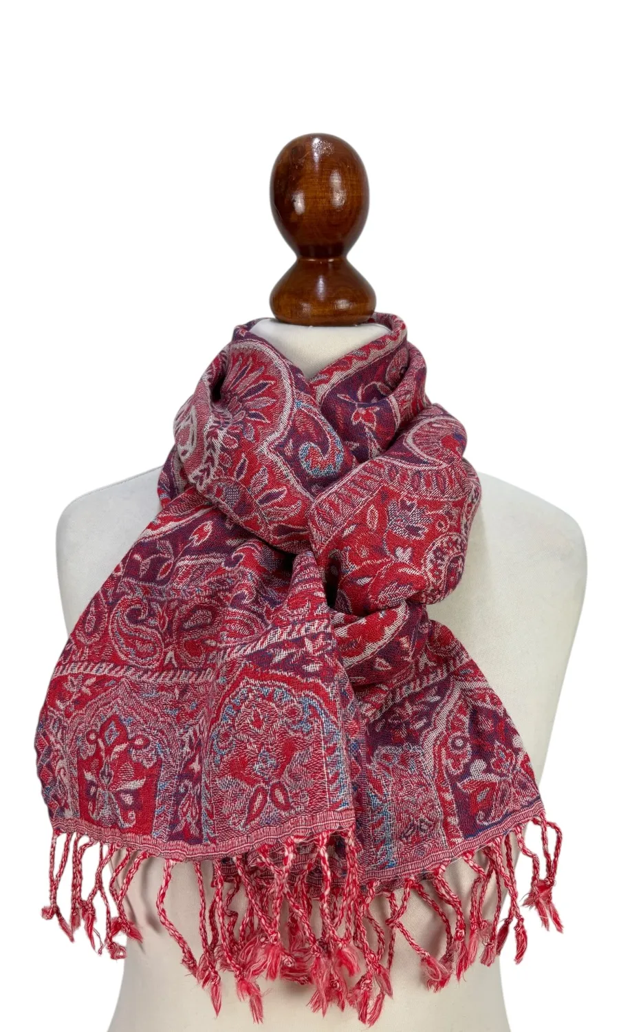 Mohini - schmaler Jamawar Schal aus Merinowolle