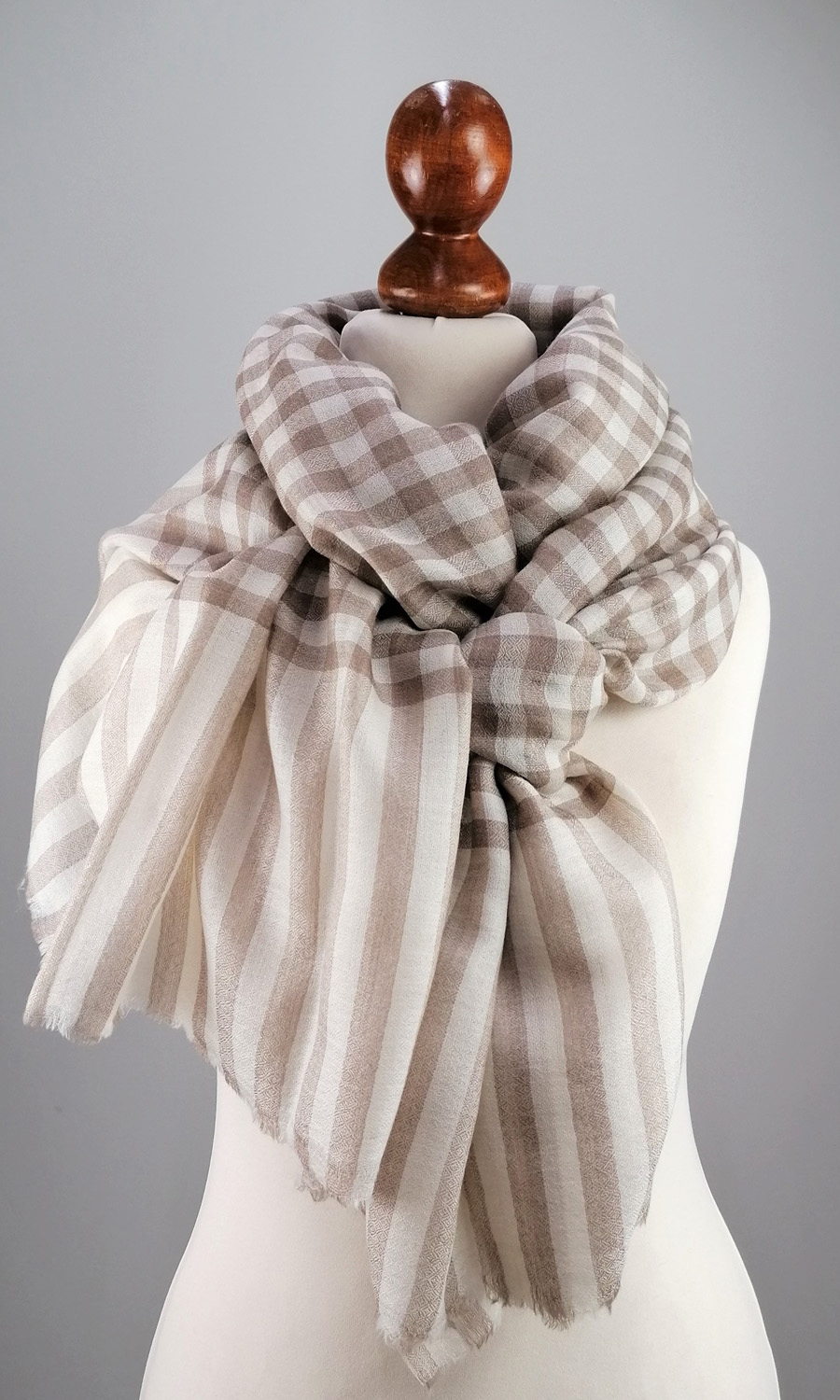 Fine Karo - Schal aus feiner Kaschmirwolle