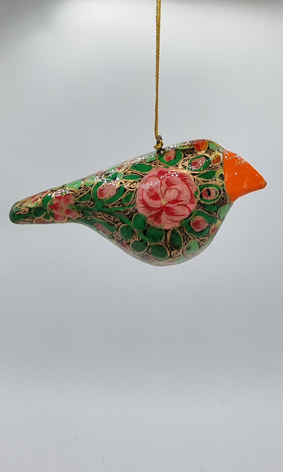 handbemalter Vogel aus Papermaché