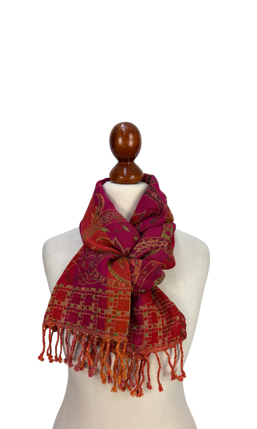 Mohini - schmaler Jamawar Schal aus Merinowolle