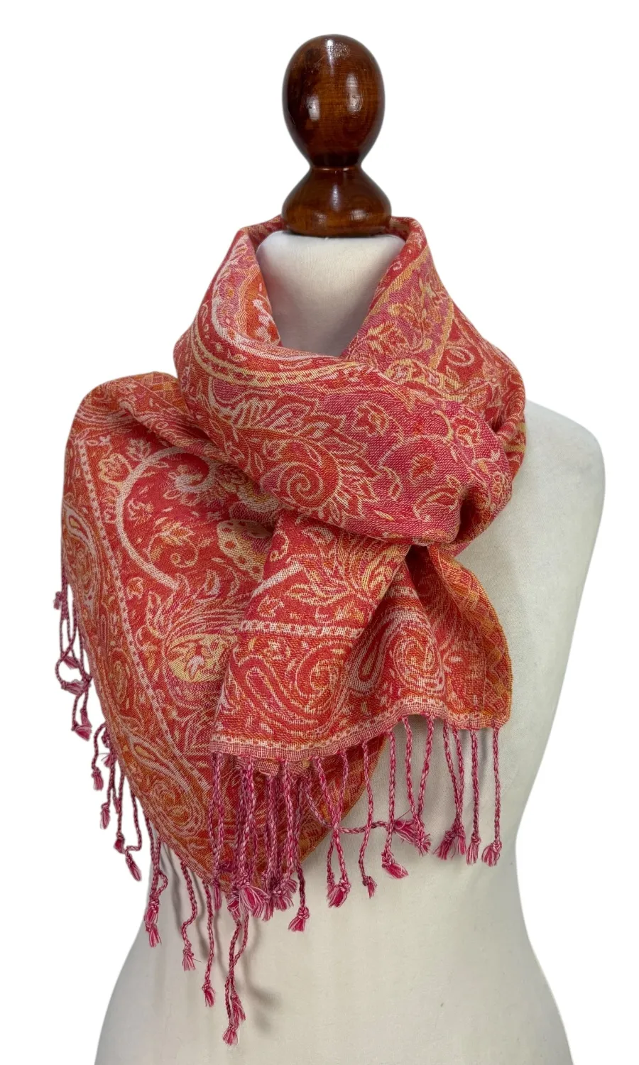 Mohini - schmaler Jamawar Schal aus Merinowolle