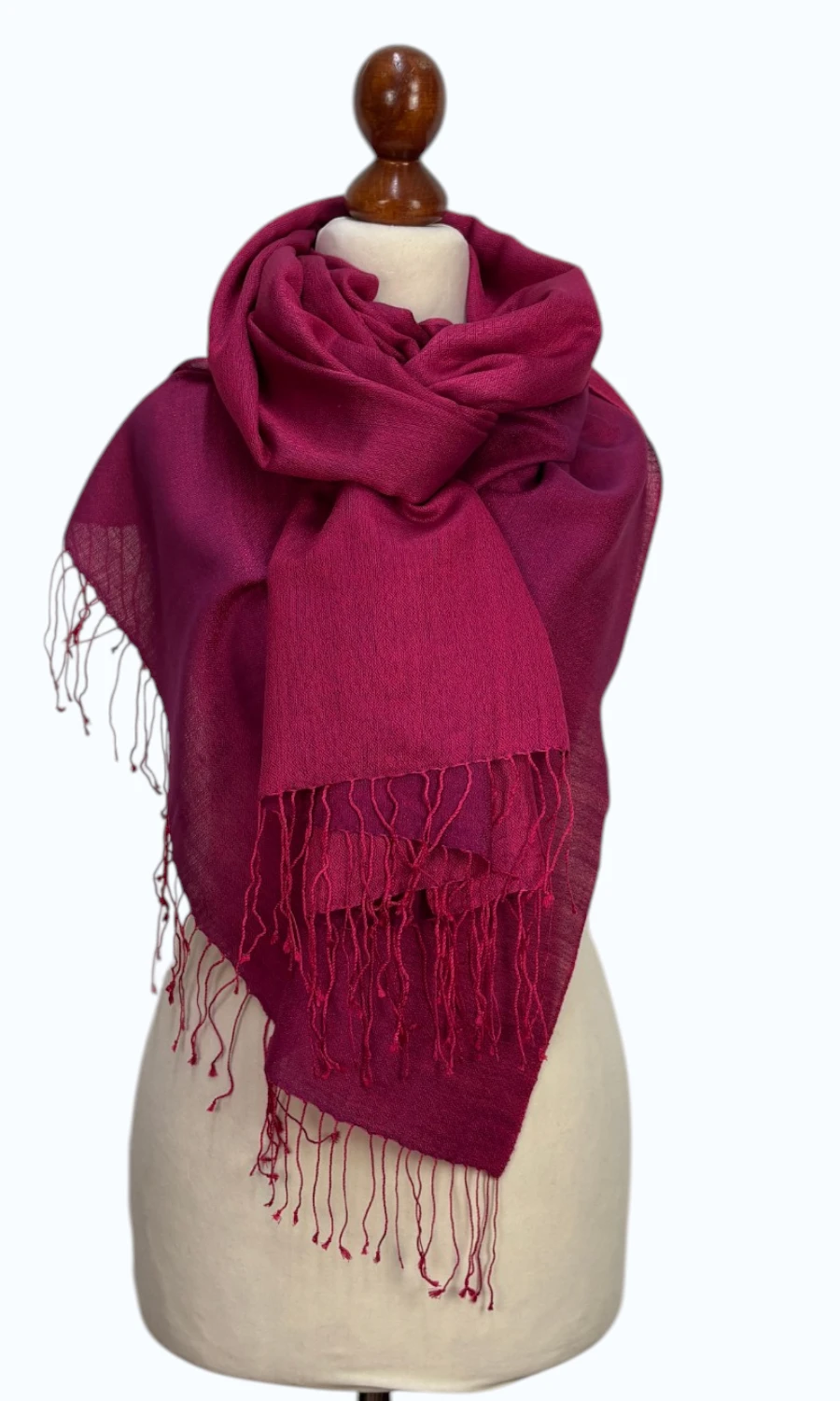Pink Kaschmir-Seide-Schal groß für Damen – Mohini