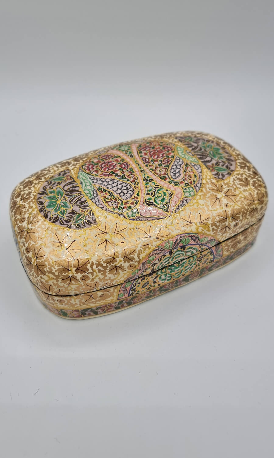 handbemalte Dose aus Papermaché groß 